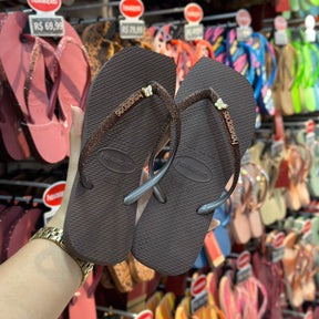 Havaianas Slim Square Glitter + Pingente Borboleta