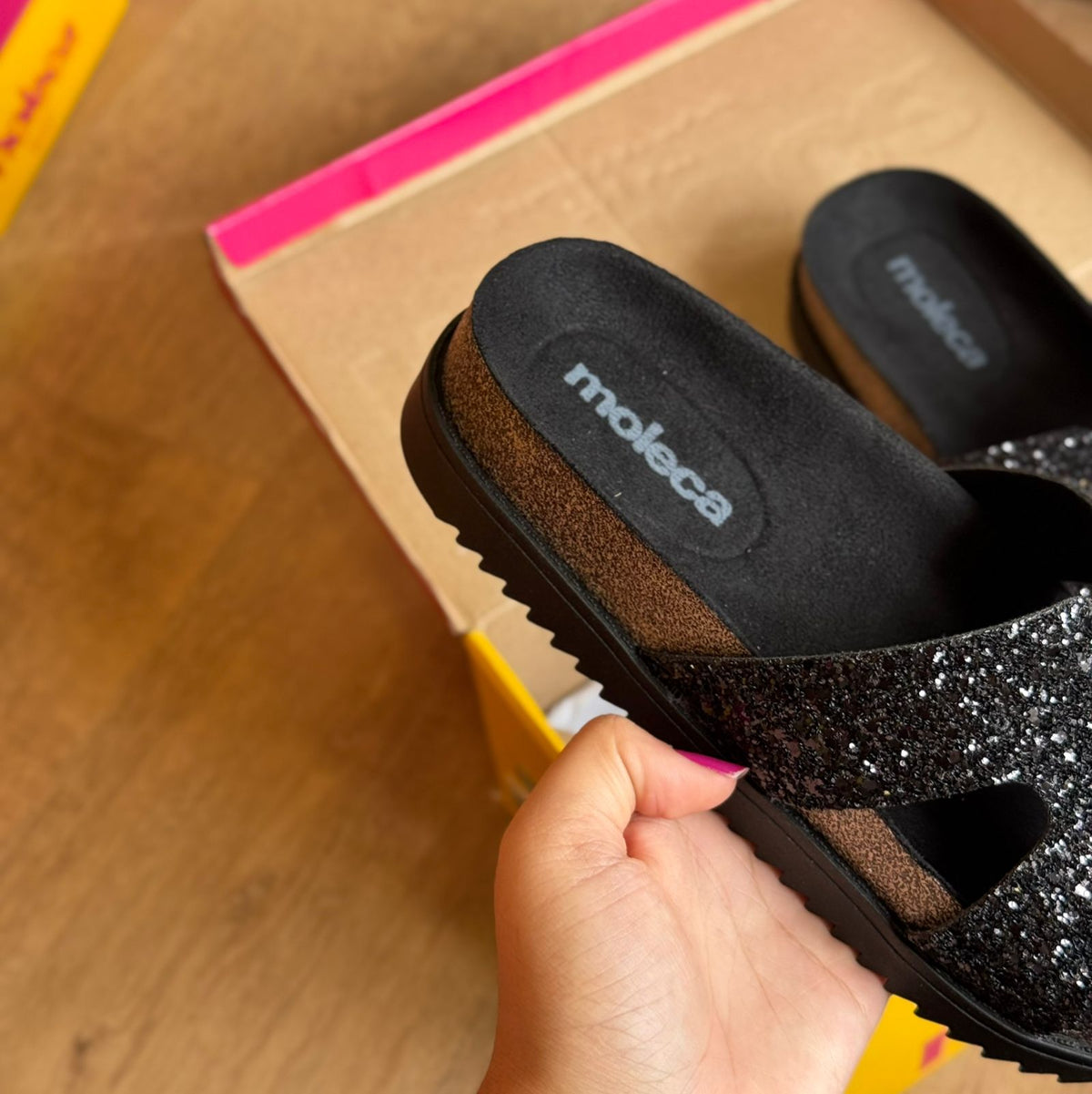 Sandália Moleca Tamanco Plataforma Maxxi Glitter 5500.100